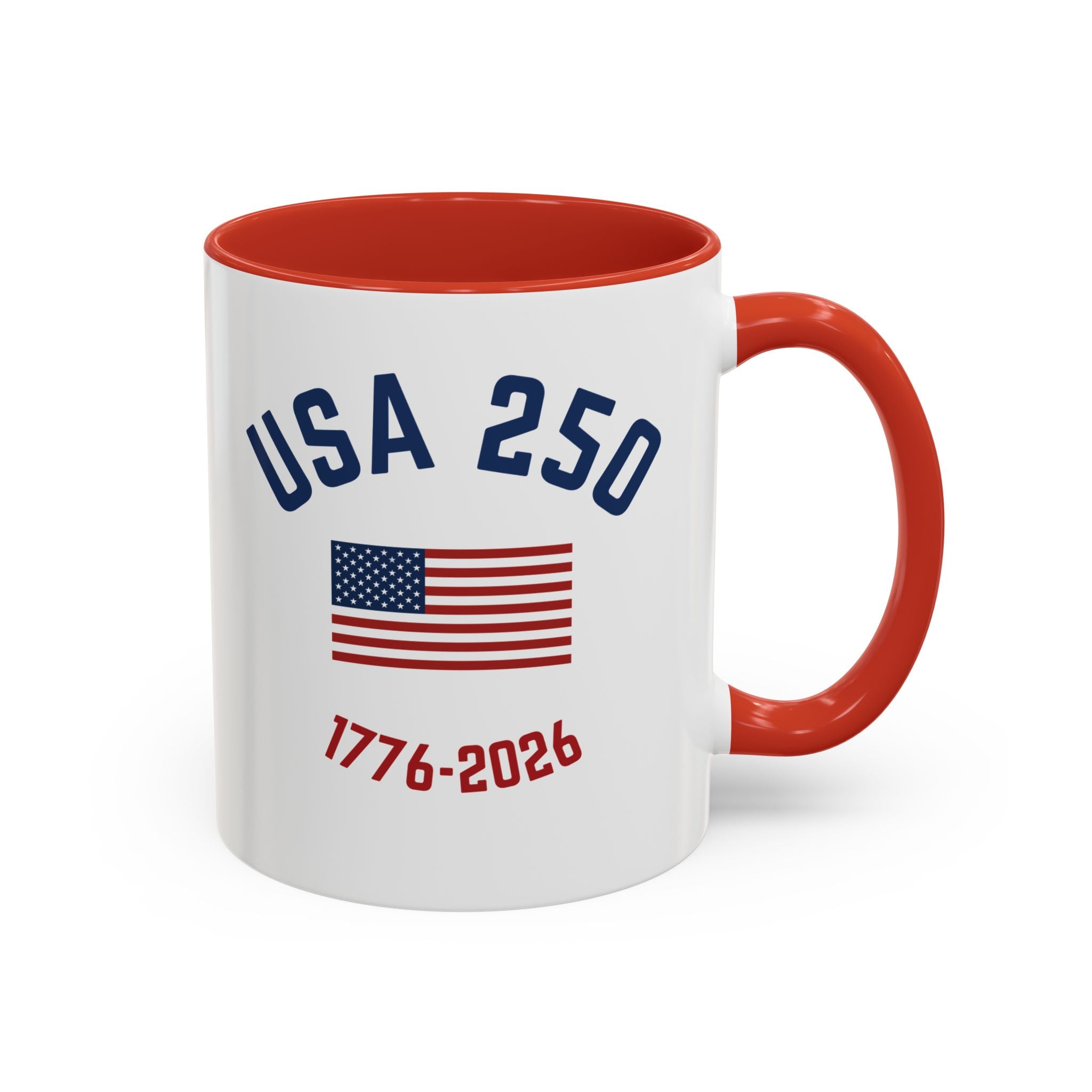 USA 250th Anniversary Coffee Mug | American Flag Accent Mug (11oz & 15oz)