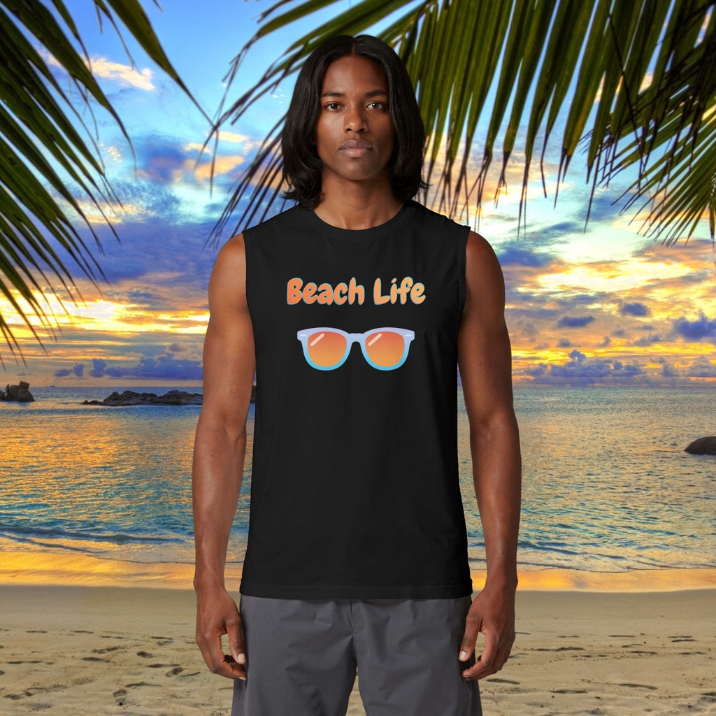 Beach Life Muscle Tank — Sunglasses Graphic Summer Tank Top