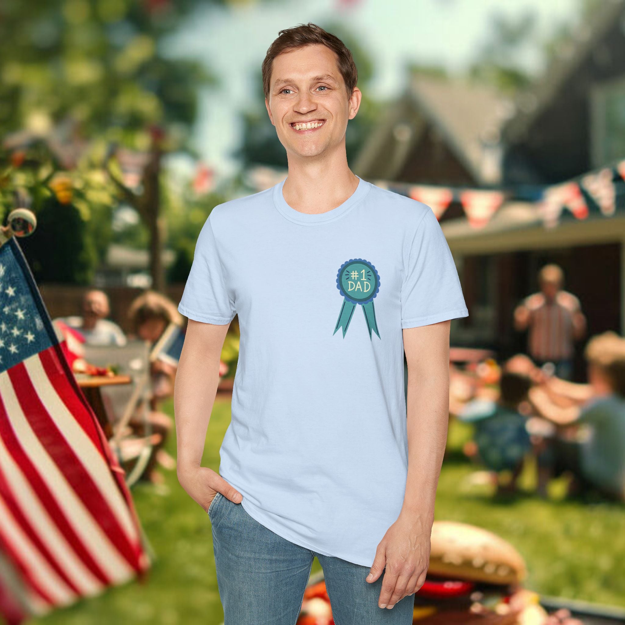 #1 Dad Badge T-Shirt – Celebrate the World's Greatest Dad