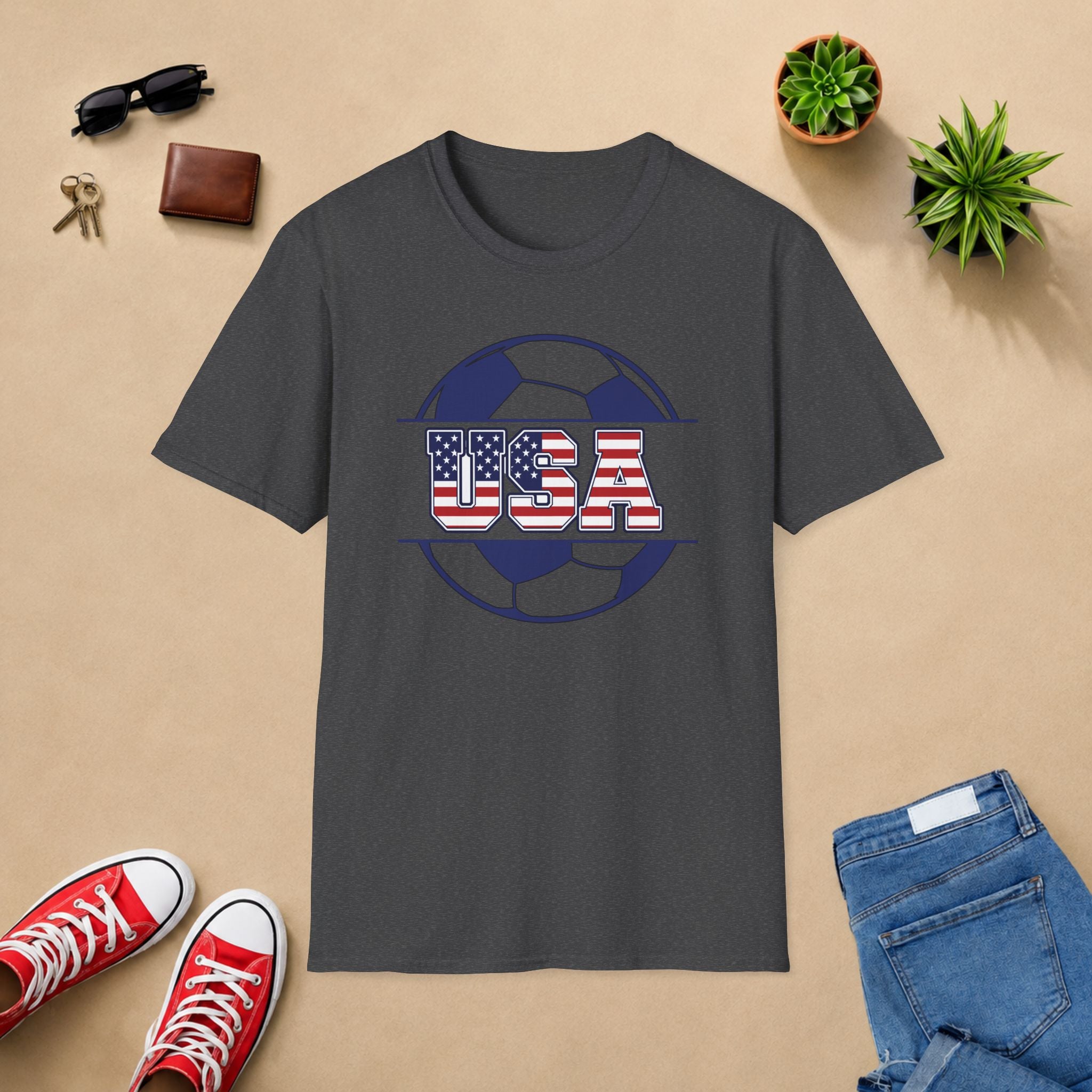 USA Soccer T-Shirt — American Flag Soccer Design