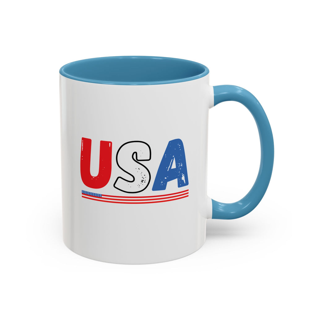 USA Red, White, and Blue Printed Coffee Mug (11, 15oz)
