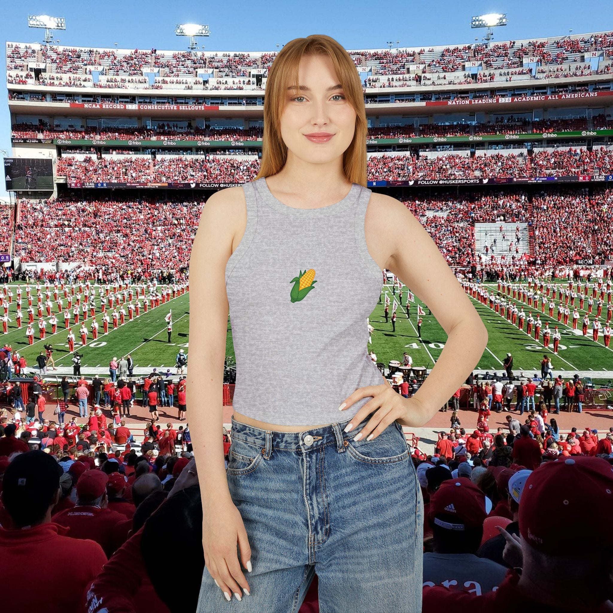 Corn Graphic Racerback Tank Top