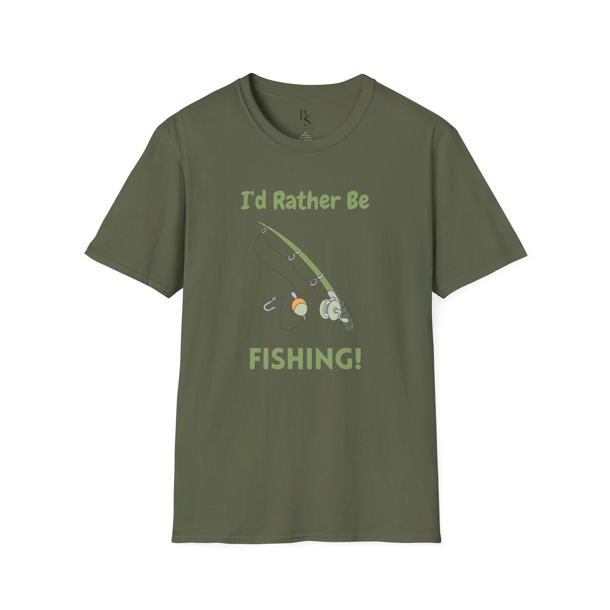 Fishing T-Shirt — "I'd Rather Be Fishing!" Casual Angler Tee