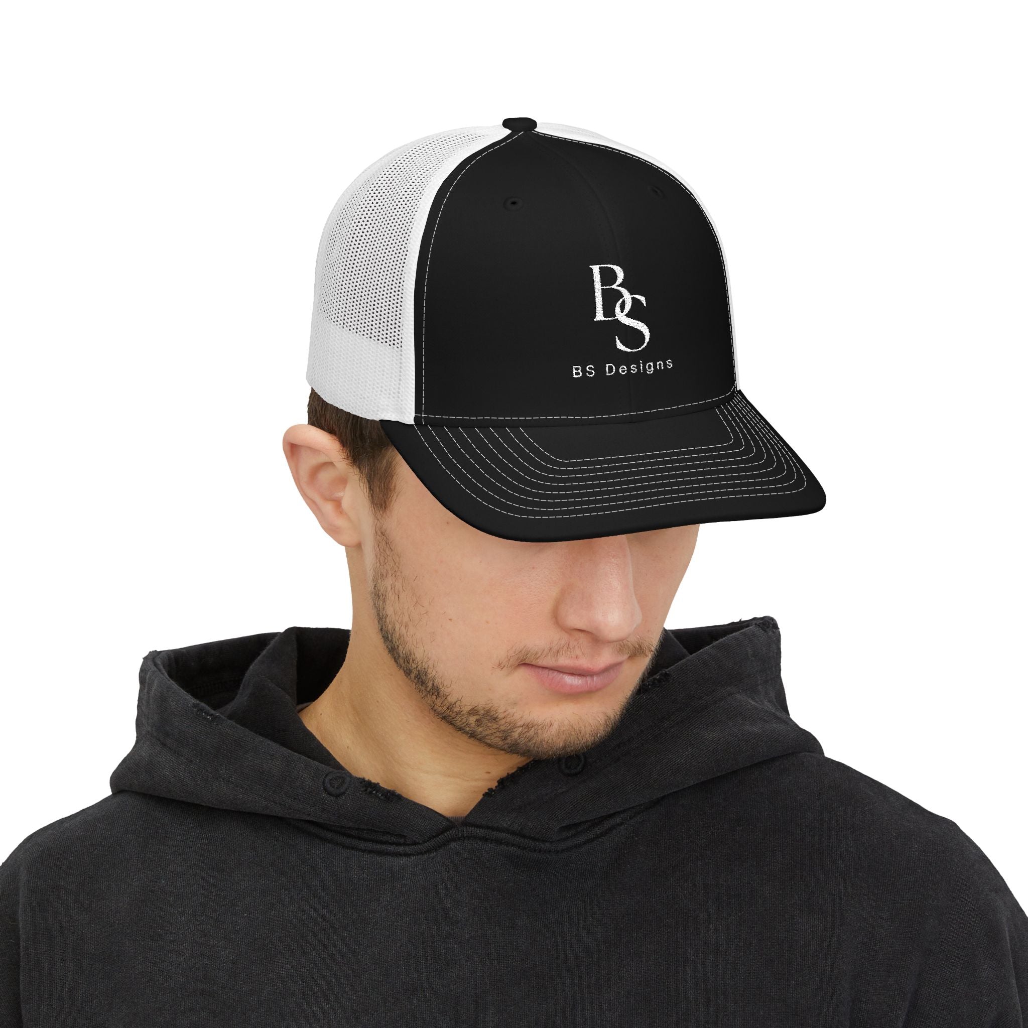 Embroidered BS Designs Snapback Trucker Cap