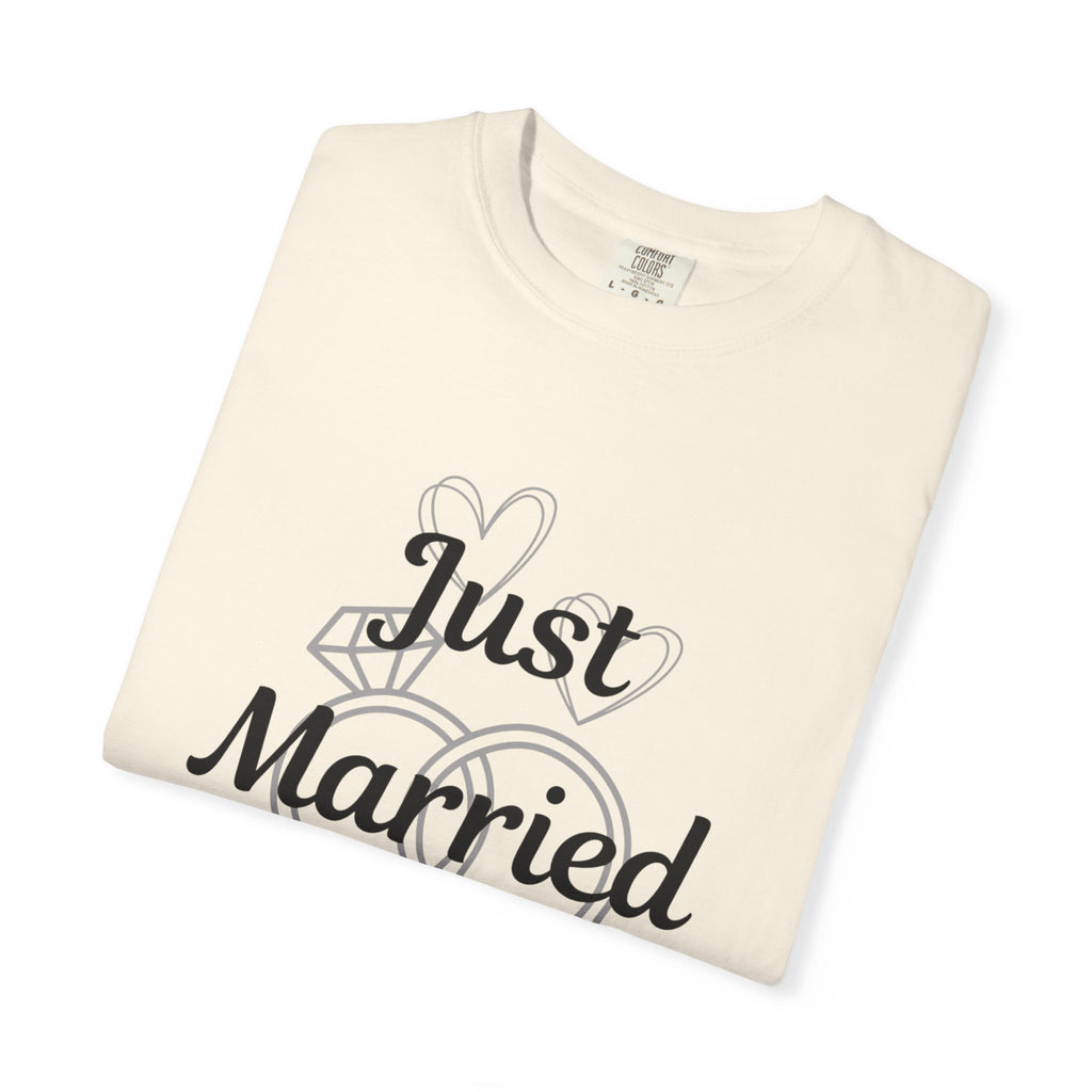 Just Married T‑Shirt — Personalized Last Name Wedding Tee