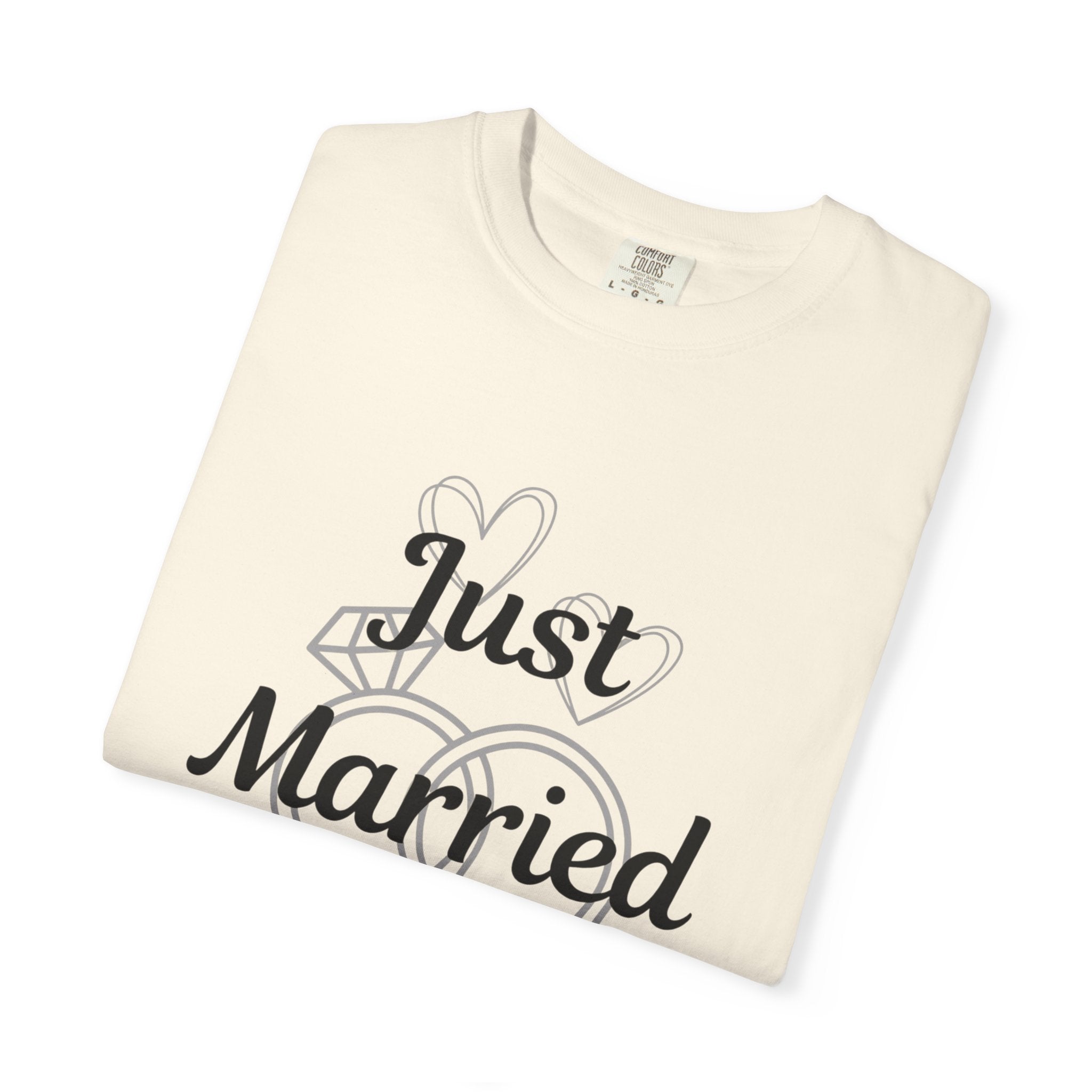 Just Married T‑Shirt — Personalized Last Name Wedding Tee