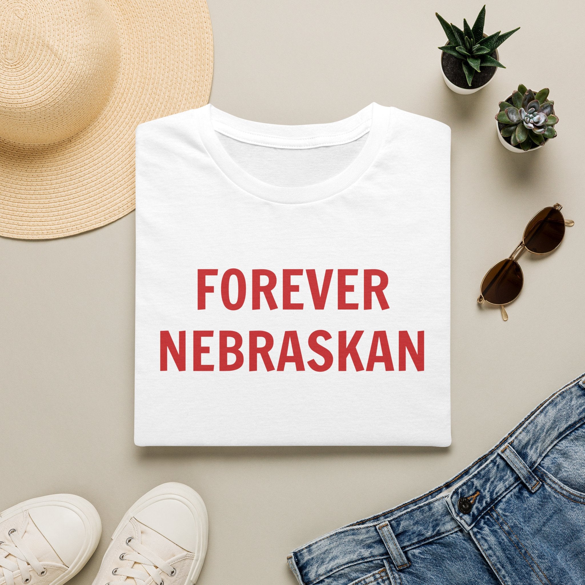 Forever Nebraskan T-Shirt — Retro Red State Pride Tee
