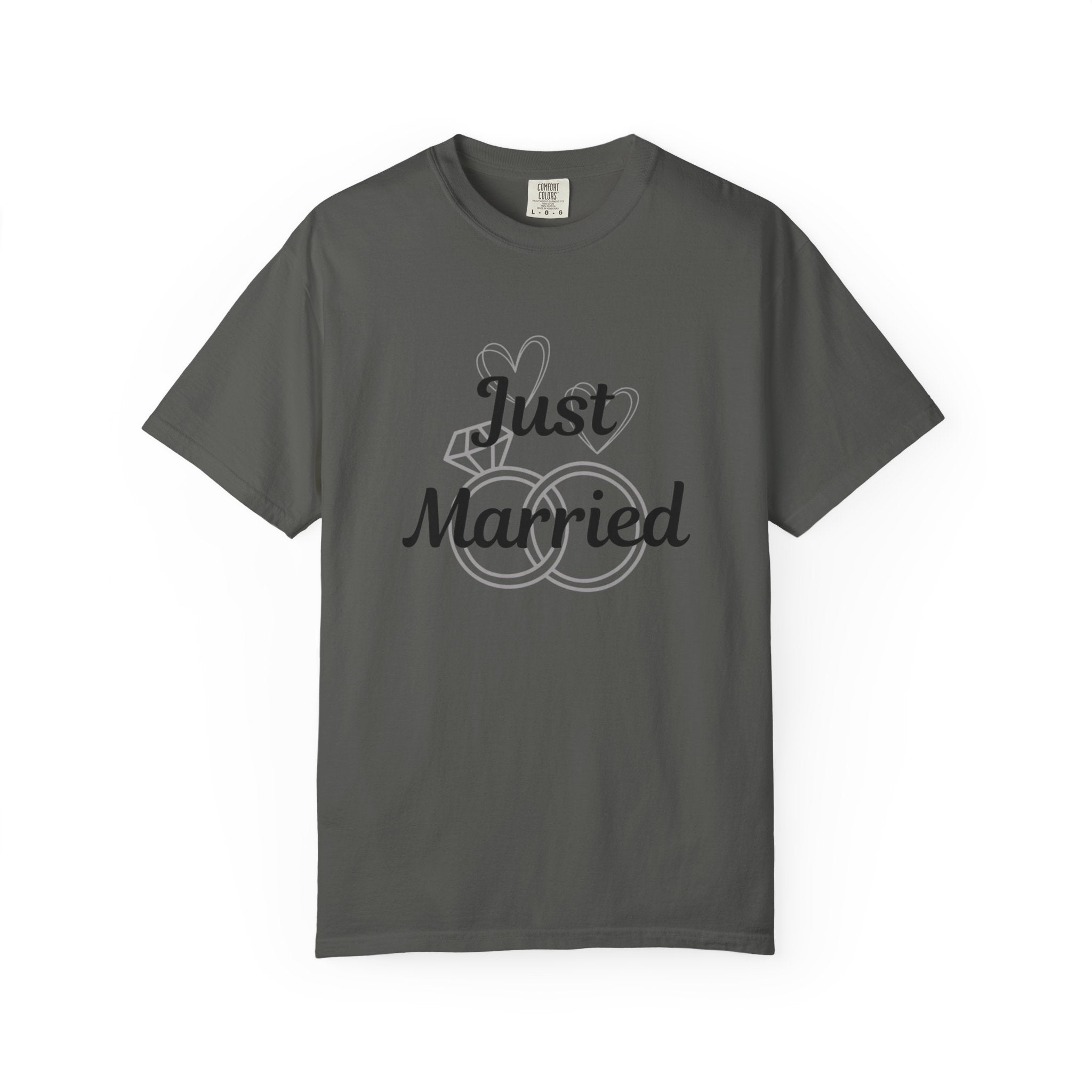 Just Married T‑Shirt — Personalized Last Name Wedding Tee