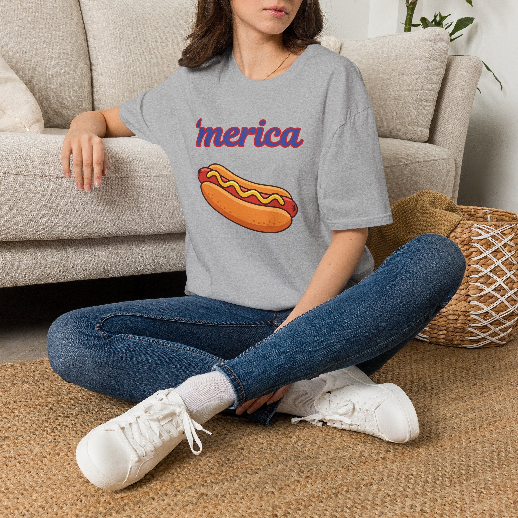 'merica Hot Dog T-Shirt — Patriotic Fourth of July Tee