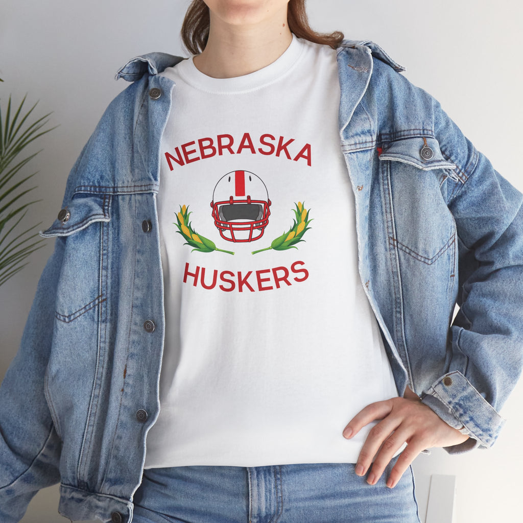 Nebraska Huskers Football Helmet T-Shirt — College Game Day Tee