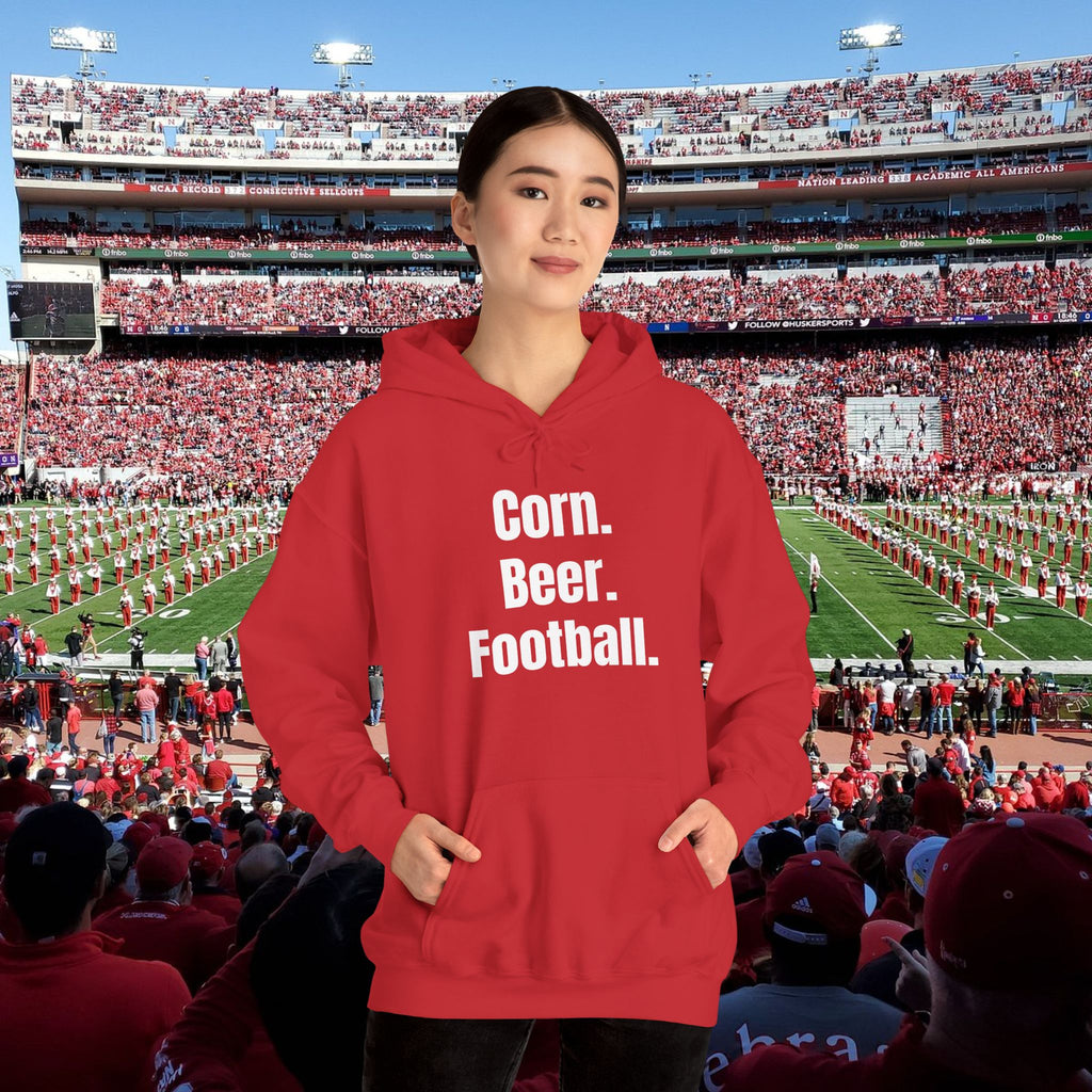 Corn. Beer. Football. Hoodie — Tailgate & Game Day Pullover for Fans