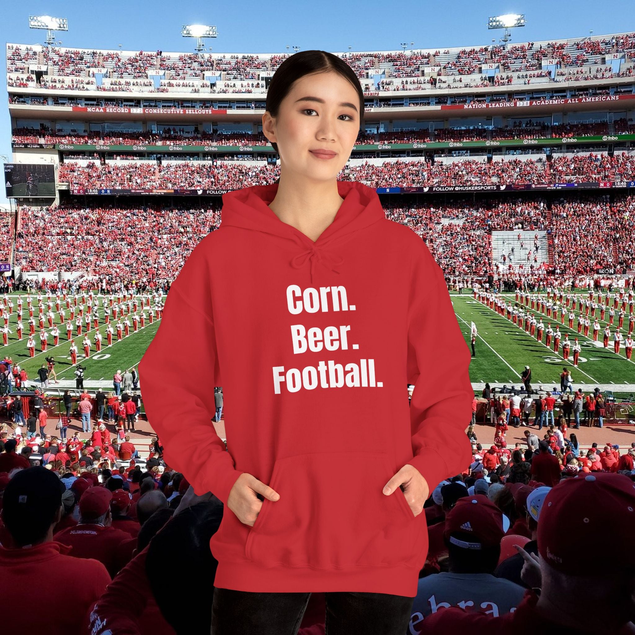 Corn. Beer. Football. Hoodie — Tailgate & Game Day Pullover for Fans