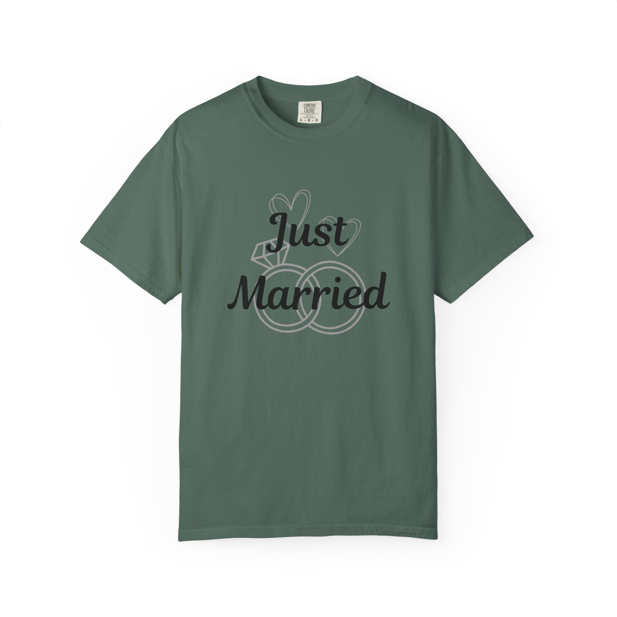 Just Married T‑Shirt — Personalized Last Name Wedding Tee