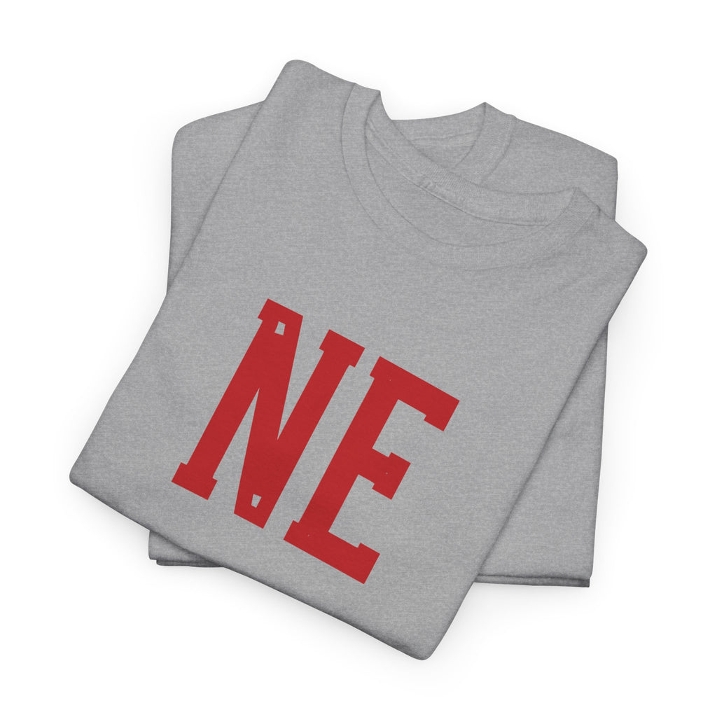 NE Letter T-Shirt — Minimal Red Initial Graphic Tee