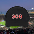 308 Trucker Snapback Cap — Retro Athletic Mesh Baseball Hat