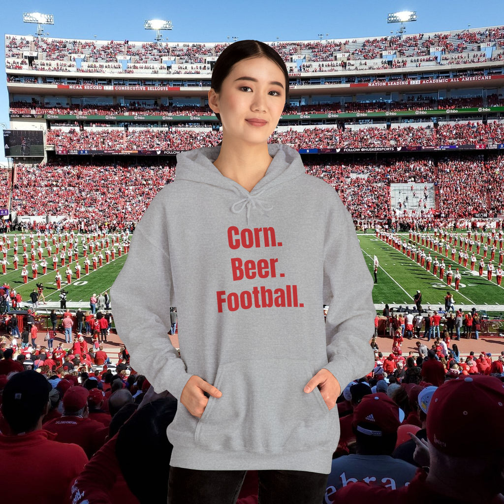Corn. Beer. Football. Hoodie — Tailgate & Game Day Pullover for Fans