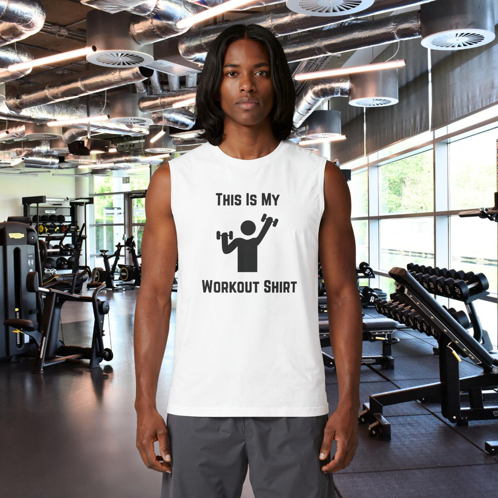 Workout Tank Top — "This Is My Workout Shirt" Muscle Tank