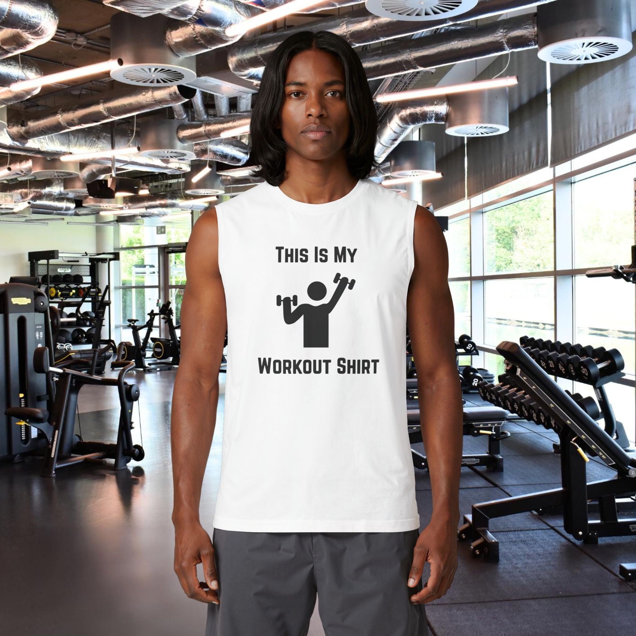 Workout Tank Top — "This Is My Workout Shirt" Muscle Tank