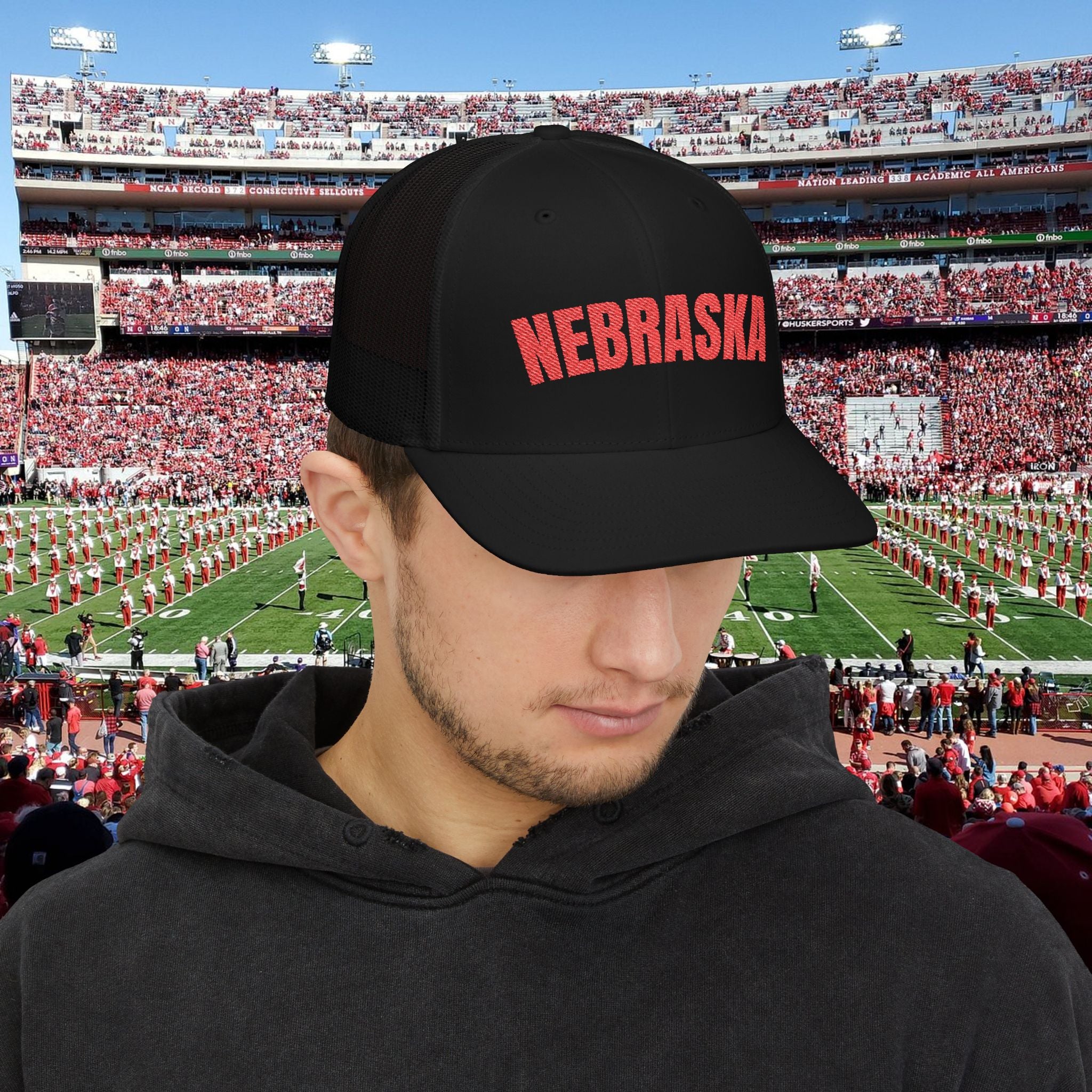 Nebraska Trucker Hat – Vintage Embroidered Snapback Cap