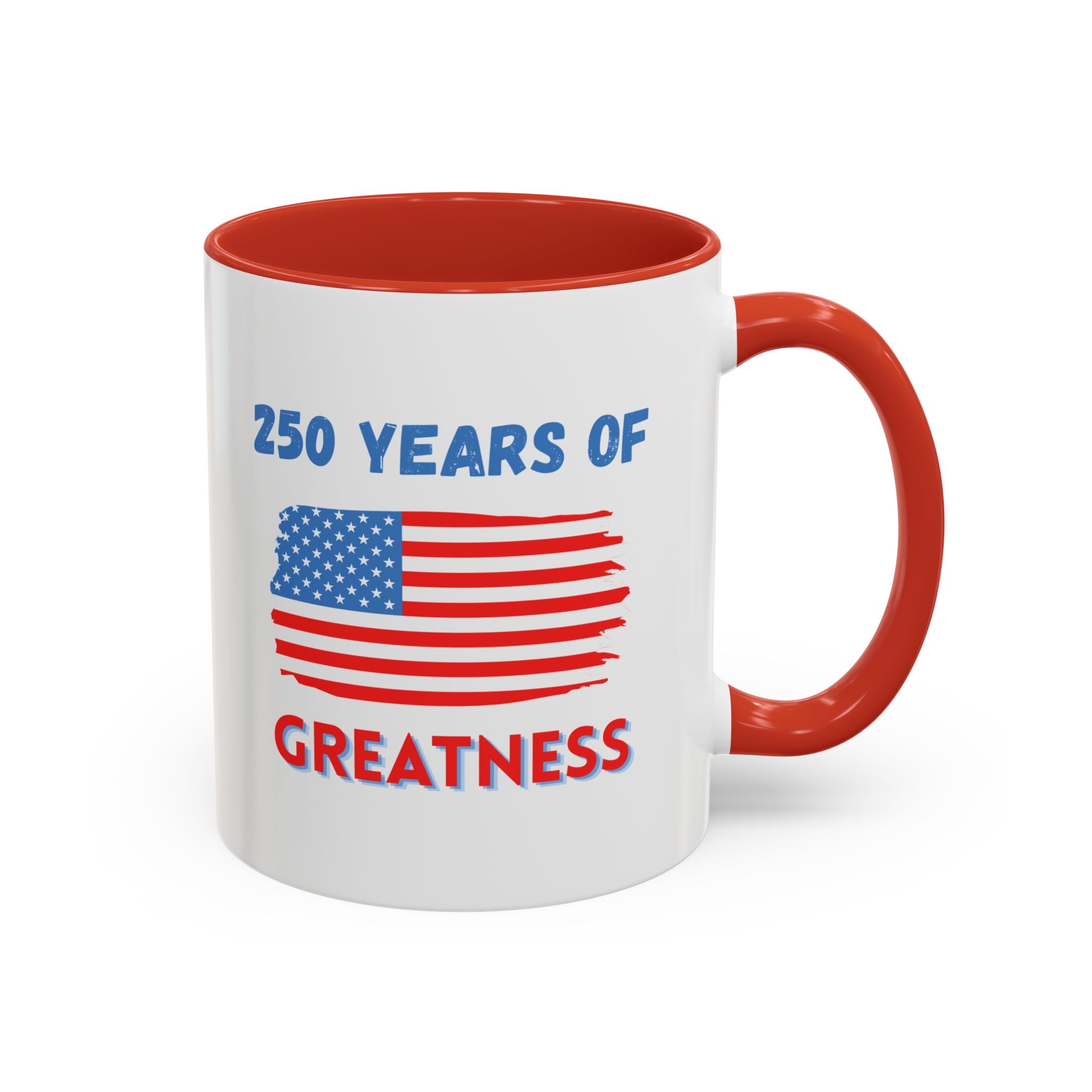 250 Years of Greatness Coffee Mug with American Flag Design (11, 15oz)