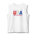 USA Retro Stripe Muscle Tank — Patriotic Fourth of July Tee