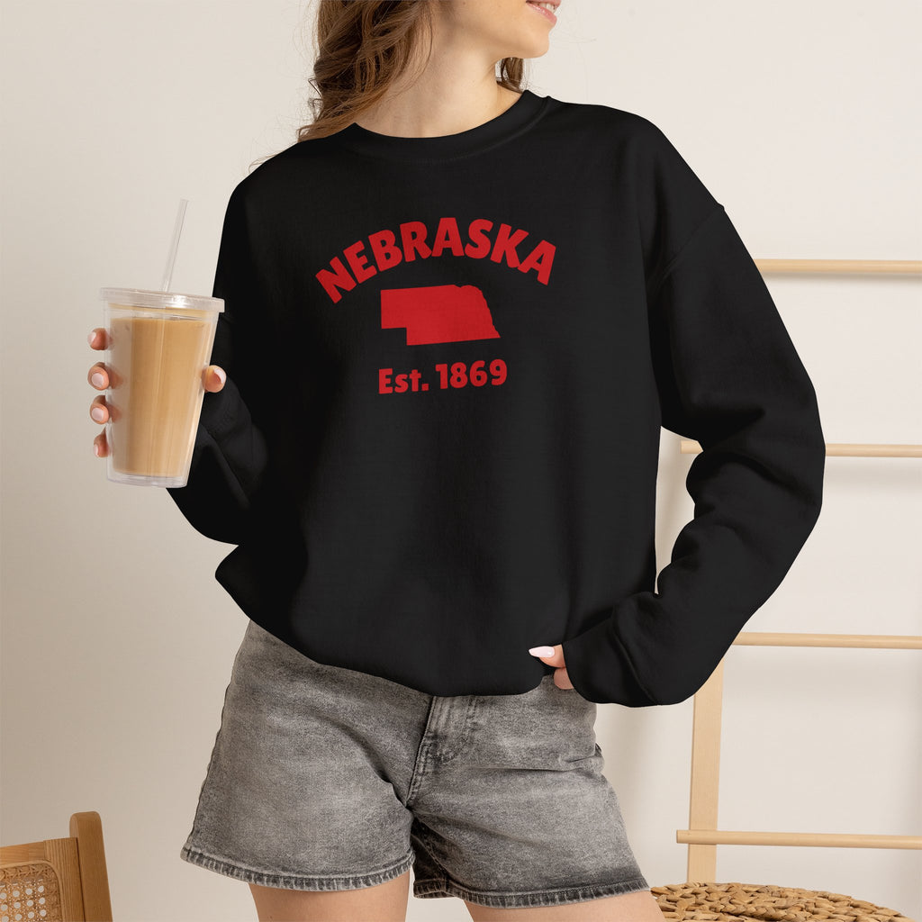 Nebraska State Crewneck Sweatshirt — Est. 1869