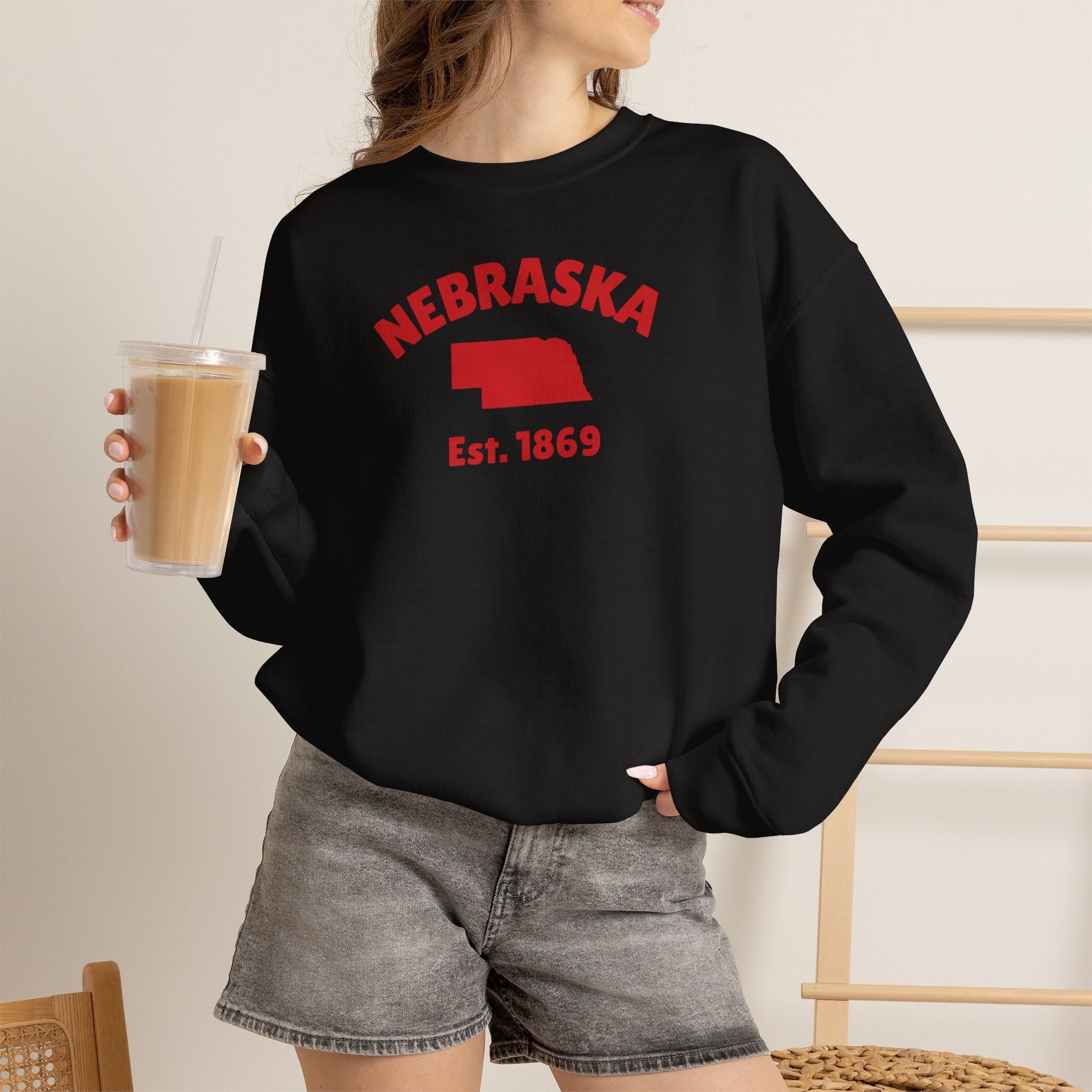 Nebraska State Crewneck Sweatshirt — Est. 1869