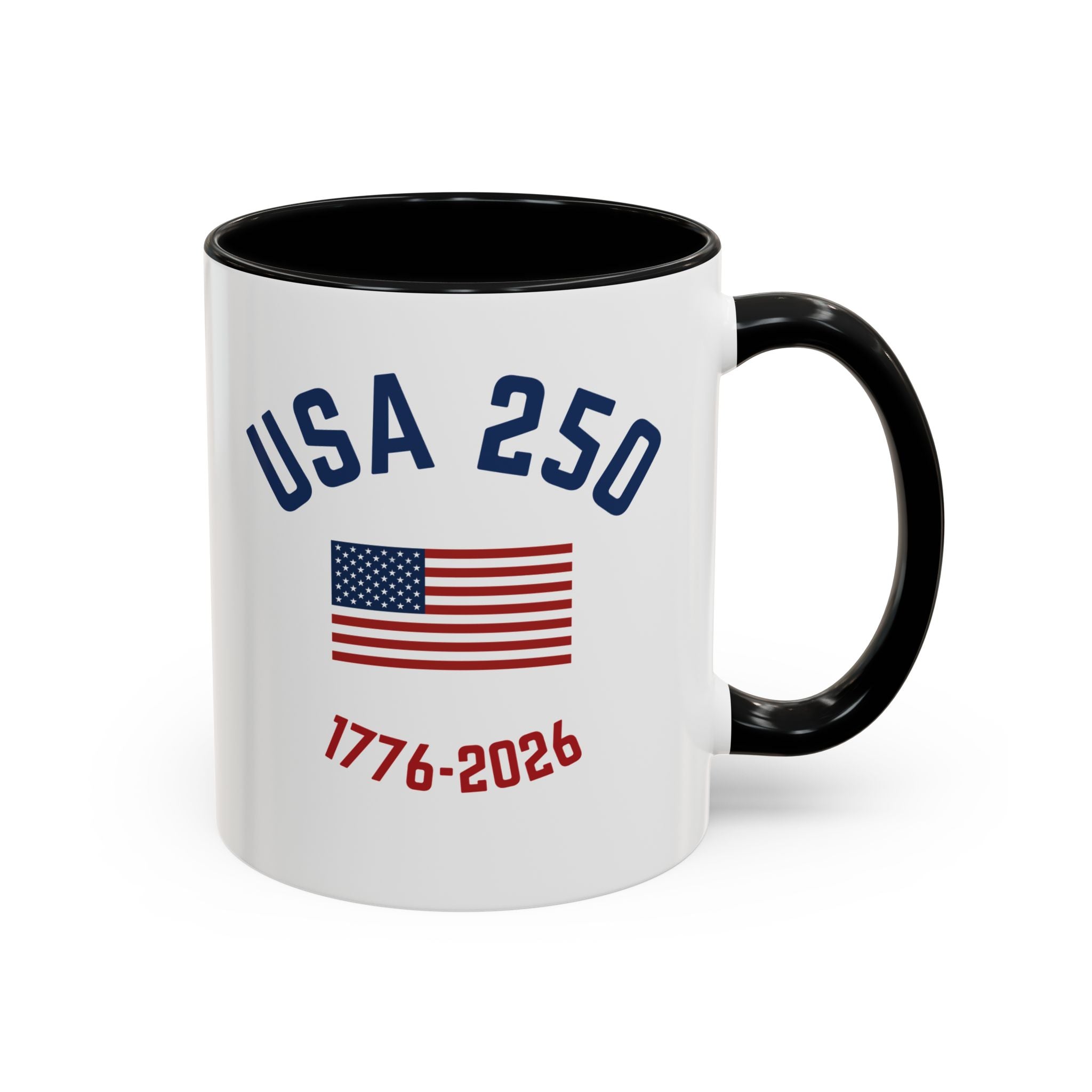 USA 250th Anniversary Coffee Mug | American Flag Accent Mug (11oz & 15oz)