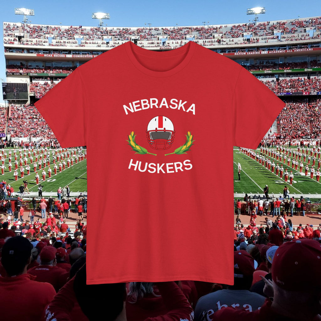 Nebraska Huskers Football Helmet T-Shirt — College Game Day Tee