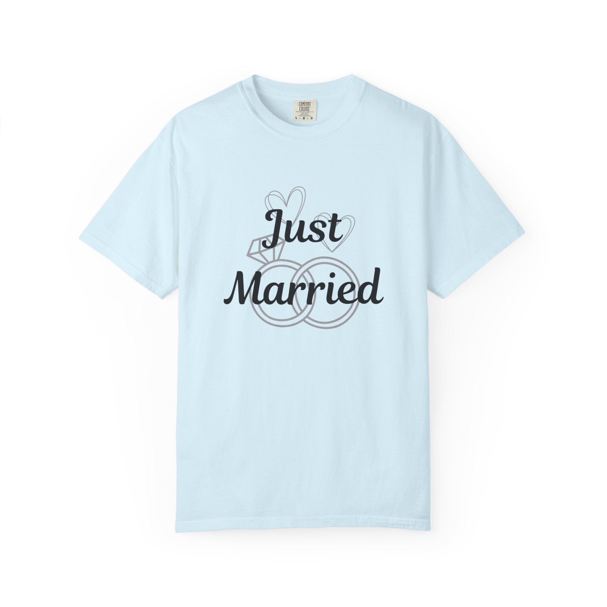 Just Married T‑Shirt — Personalized Last Name Wedding Tee