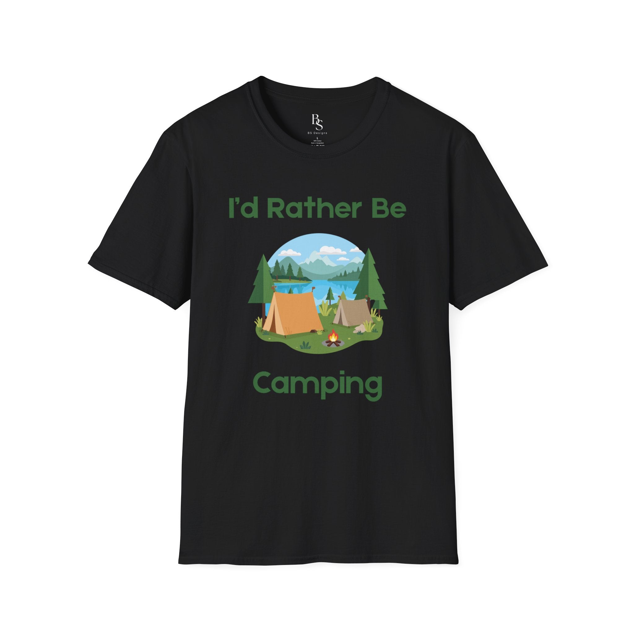 Camping T-Shirt — "I'd Rather Be Camping" Outdoor Adventure Tee