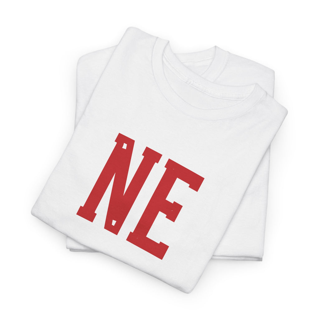 NE Letter T-Shirt — Minimal Red Initial Graphic Tee