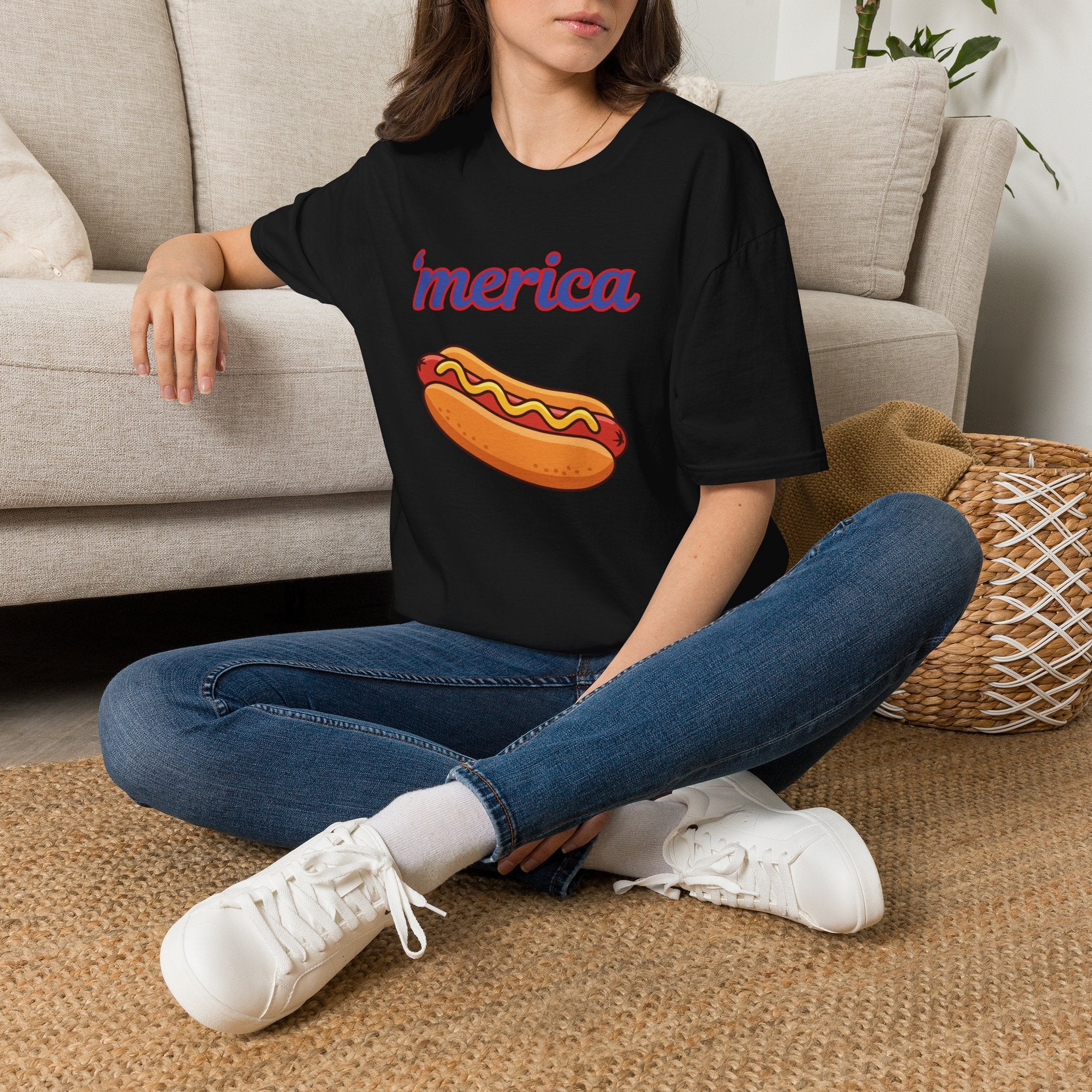 'merica Hot Dog T-Shirt — Patriotic Fourth of July Tee