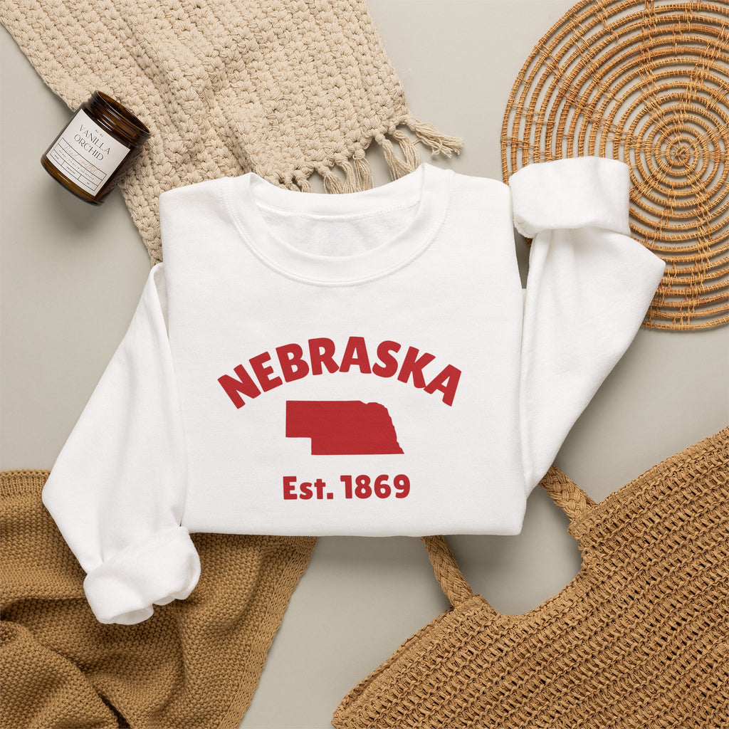 Nebraska State Crewneck Sweatshirt — Est. 1869