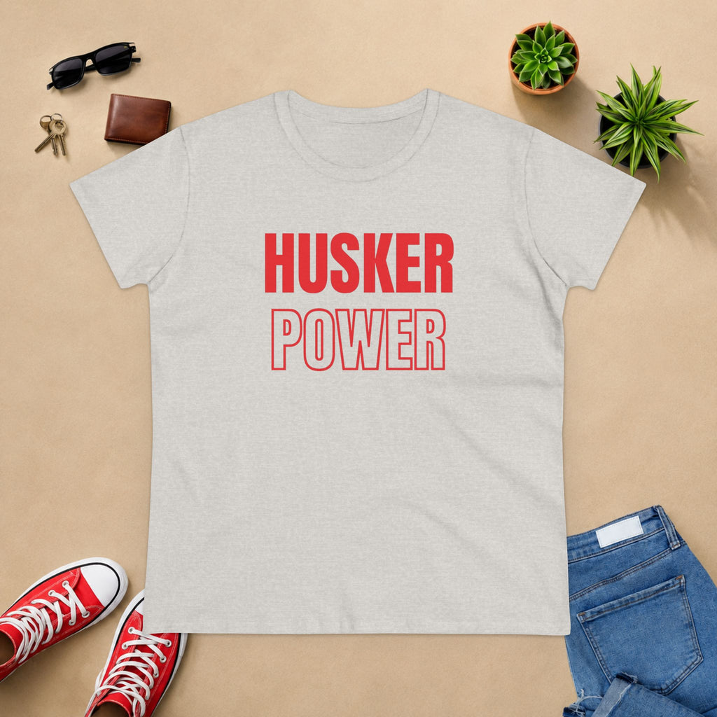 Husker Power Women's T‑Shirt — Bold Red Fan Tee