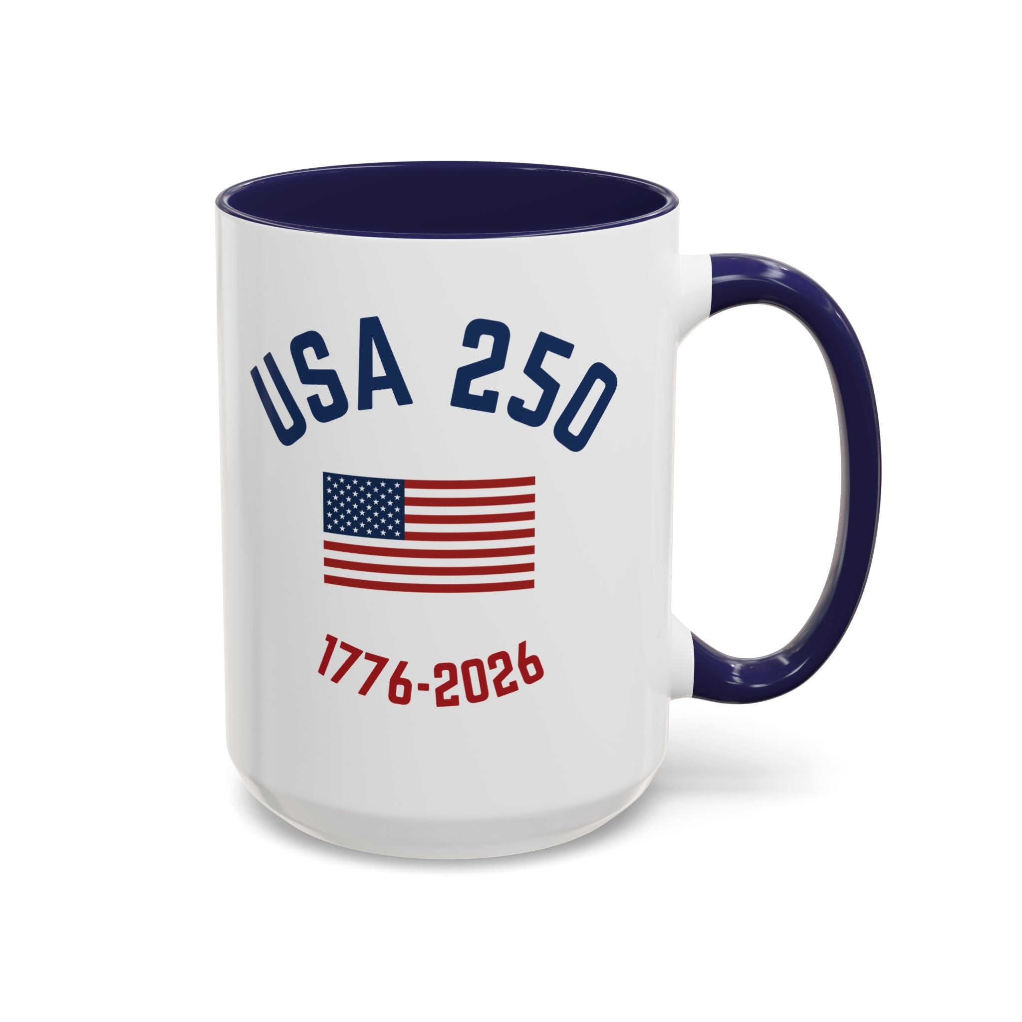 USA 250th Anniversary Coffee Mug | American Flag Accent Mug (11oz & 15oz)