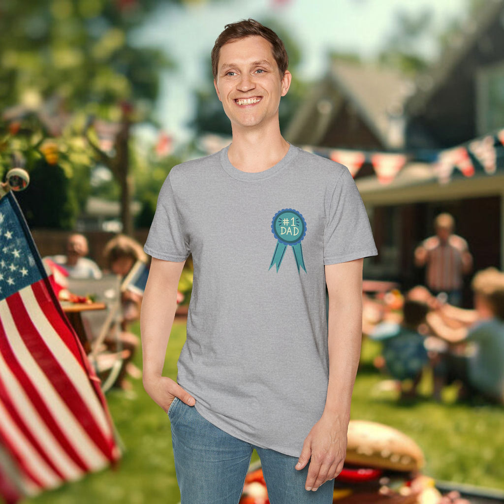 #1 Dad Badge T-Shirt – Celebrate the World's Greatest Dad