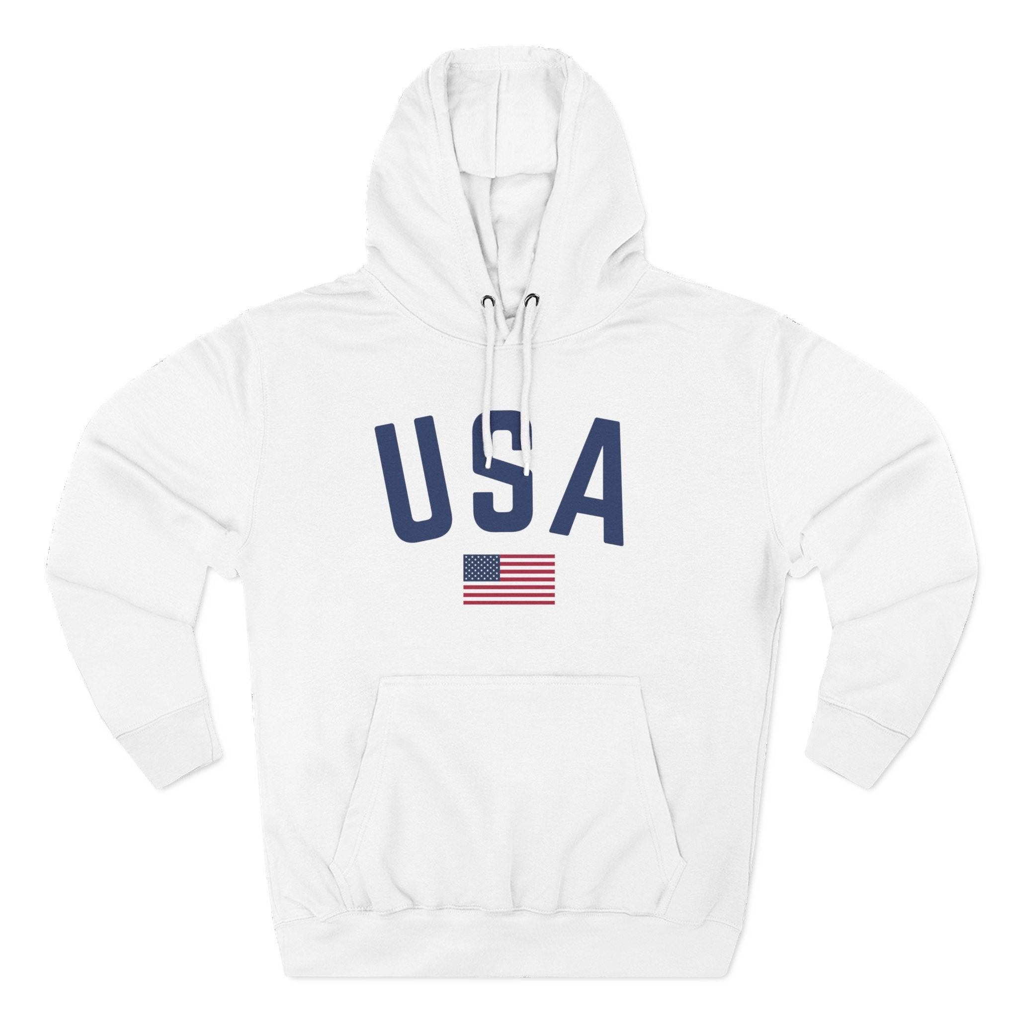 USA Flag Hoodie — Patriotic American Hoodie with Small Flag